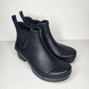 Dansko Rosa Black Rubber Rain Boots Size 40